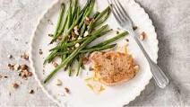 Broiled Pork Chops and Green Beans with Almonds Broiled Pork Chops and Green Beans with Almonds