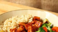 Teriyaki Peanut Tofu with Stir-Fried Veggies & Brown Rice Teriyaki Peanut Tofu with Stir-Fried Veggies & Brown Rice