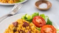 Locrio de Salami (Dominican Rice with Salami) Locrio de Salami (Dominican Rice with Salami)
