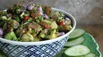 Tuna Sashimi with Avocado Salad Tuna Sashimi with Avocado Salad