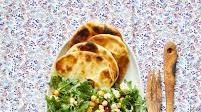 Mediterranean Salad on Mini Naan Mediterranean Salad on Mini Naan