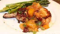 Pork Chops Pan Seared with Apple Mango Chutney Pork Chops Pan Seared with Apple Mango Chutney