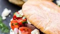 Greek Turkey Burgers with Tzatziki Sauce and Greek Tomato Salad Greek Turkey Burgers with Tzatziki Sauce and Greek Tomato Salad