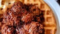Fried Chicken and Waffles with Sriracha Honey Fried Chicken and Waffles with Sriracha Honey
