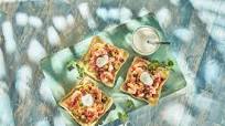Tostadas de ceviche de camarón a la mexicana Tostadas de ceviche de camarón a la mexicana