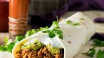 Shredded Chicken Burrito with Guacamole Filling Shredded Chicken Burrito with Guacamole Filling