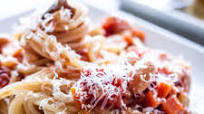 Spaghetti with Cannellini Bean Bolognese Spaghetti with Cannellini Bean Bolognese