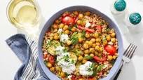 Greek Farro Salad with Chickpeas, Tzatziki & Feta Greek Farro Salad with Chickpeas, Tzatziki & Feta