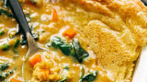 Smoky Red Lentil Soup with Spinach Smoky Red Lentil Soup with Spinach
