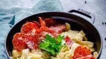 Lemon Pasta with Crispy Salami Lemon Pasta with Crispy Salami