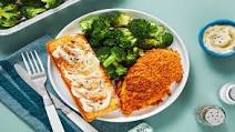 Oven-Baked Parmesan Chicken with Roasted Broccoli and Garlic Bread Oven-Baked Parmesan Chicken with Roasted Broccoli and Garlic Bread