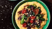 Parmesan polenta with mushrooms and black olives Parmesan polenta with mushrooms and black olives