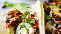 Carnitas Tacos with Lime Crema (Vegan) Carnitas Tacos with Lime Crema (Vegan)