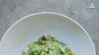 Wild garlic pasta with pancetta and green breadcrumbs Wild garlic pasta with pancetta and green breadcrumbs