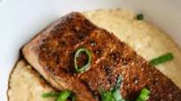 Blackened Salmon & Quick Cheddar Grits Blackened Salmon & Quick Cheddar Grits
