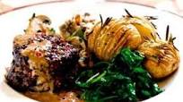 Slimming World's fillet steaks with mustard sauce and hasselback potatoes Slimming World's fillet steaks with mustard sauce and hasselback potatoes