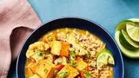 Tofu, Cauliflower & Sweet Potato Green Curry Tofu, Cauliflower & Sweet Potato Green Curry
