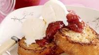 Rhubarb jam with french toast Rhubarb jam with french toast