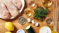 Souvlaki-Style Chicken With Tangy Yogurt Dip Souvlaki-Style Chicken With Tangy Yogurt Dip