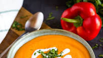 Vegan Cauliflower Soup with Roasted Red Peppers Vegan Cauliflower Soup with Roasted Red Peppers