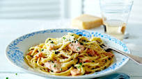 Salmon carbonara Salmon carbonara
