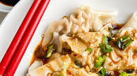 Shrimp and Pork Wontons in Spicy Sauce Shrimp and Pork Wontons in Spicy Sauce