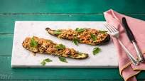 Stuffed Zucchini Boats with Mushroom Duxelles, Quinoa, and Parmesan Stuffed Zucchini Boats with Mushroom Duxelles, Quinoa, and Parmesan