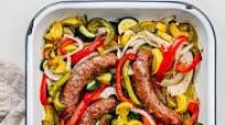 Baked Sausages with Mixed Vegetables Baked Sausages with Mixed Vegetables