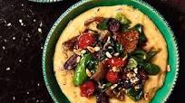 Parmesan polenta with mushrooms and black olives Parmesan polenta with mushrooms and black olives