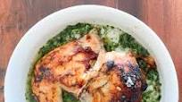 Egyptian Minced Molokhia with Roasted Chicken Egyptian Minced Molokhia with Roasted Chicken