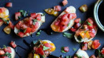 Fresh Roma and Yellow Tomato Bruschetta Fresh Roma and Yellow Tomato Bruschetta