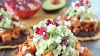 Turkey Tostadas with Pomegranate Guacamole Turkey Tostadas with Pomegranate Guacamole