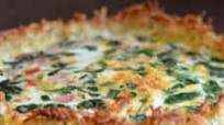 Spinach and Gruyere Cheese Quiche with a Hash Brown Crust Spinach and Gruyere Cheese Quiche with a Hash Brown Crust