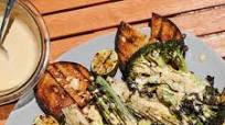Grilled Romaine and Broccoli Tahini Caesar Salad Grilled Romaine and Broccoli Tahini Caesar Salad