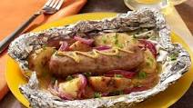 Grilled Beer Brats and Potatoes Foil Packets Grilled Beer Brats and Potatoes Foil Packets