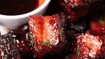 Pork Belly Burnt Ends with Char Siu Glaze Pork Belly Burnt Ends with Char Siu Glaze