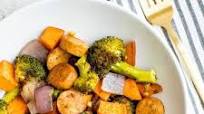One Pan Roasted Veggie and Chicken Sausage One Pan Roasted Veggie and Chicken Sausage