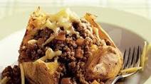 Baked potato with cheesy mince Baked potato with cheesy mince