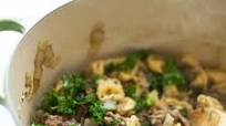Beef, Kale, Pesto Skillet with Cheese Tortellini Beef, Kale, Pesto Skillet with Cheese Tortellini