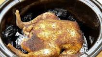 Roasting a chicken in a slow cooker Roasting a chicken in a slow cooker