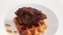 Southern Fried Chicken Thighs with Pecan Waffles and Peachy Keen Sauce Southern Fried Chicken Thighs with Pecan Waffles and Peachy Keen Sauce