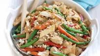 Chicken and tofu noodle stir-fry Chicken and tofu noodle stir-fry