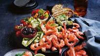 Prawn antipasti salad platter Prawn antipasti salad platter