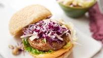 Gingery pork burgers with Asian slaw Gingery pork burgers with Asian slaw