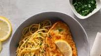 Chicken Francese with Spaghettoni Chicken Francese with Spaghettoni