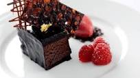 Chocolate mousse cake with raspberries Chocolate mousse cake with raspberries