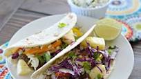 Pork Fajitas with Hawaiian Slaw and Coconut cilantro- Lime Rice Pork Fajitas with Hawaiian Slaw and Coconut cilantro- Lime Rice