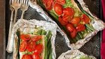 Pesto Salmon and Italian Veggies in Foil Pesto Salmon and Italian Veggies in Foil