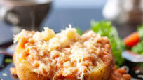 Baked potato with beans and cheese Baked potato with beans and cheese
