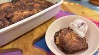 Chocolate Cobbler with Cherry Ice Cream Chocolate Cobbler with Cherry Ice Cream